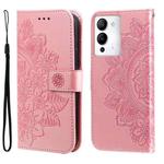 For Infinix Note 12 / G96 7-petal Flowers Embossing Leather Phone Case(Rose Gold)