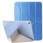 For iPad 10th Gen 10.9 2022 Silk Texture Horizontal Deformation Flip Tablet Leather Case with Holder(Blue)