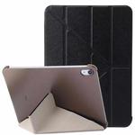For iPad 10th Gen 10.9 2022 Silk Texture Horizontal Deformation Flip Tablet Leather Case with Holder(Black)