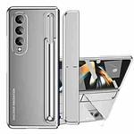 For Samsung Galaxy Z Fold4 2 in 1 Detachable PC Folding Phone Case with Holder & Pen Slot(Silver)