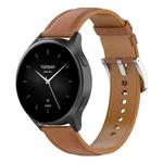 For Huawei Watch Buds/Xiaomi Watch S2 22mm Genuine Leather Watch Band(Light Brown)