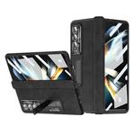 For Samsung Galaxy Z Fold4 Napa Pattern All-inclusive Magnetic Phone Case(Black)