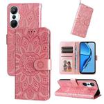 For Infinix Hot 20s Embossed Sunflower Leather Phone Case(Pink)