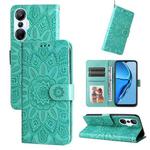 For Infinix Hot 20s Embossed Sunflower Leather Phone Case(Green)