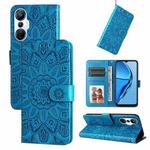 For Infinix Hot 20s Embossed Sunflower Leather Phone Case(Blue)