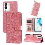 For Infinix Note 12 / G96 Embossed Sunflower Leather Phone Case(Pink)