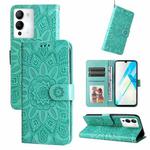 For Infinix Note 12 / G96 Embossed Sunflower Leather Phone Case(Green)
