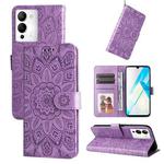 For Infinix Note 12 / G96 Embossed Sunflower Leather Phone Case(Purple)