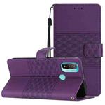 For Motorola Moto E20 / E30 / E40 Diamond Embossed Skin Feel Leather Phone Case with Lanyard(Purple)