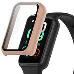 For Amazfit Band 7 PC + Tempered Glass Integrated Protective Watch Case(Pink)