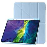 For iPad 10th Gen 10.9 2022 Deformation Transparent Acrylic Leather Tablet Case(Sky Blue)