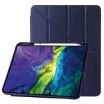 For iPad 10th Gen 10.9 2022 Deformation Transparent Acrylic Leather Tablet Case(Navy Blue)