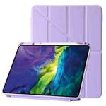 For iPad 10th Gen 10.9 2022 Deformation Transparent Acrylic Leather Tablet Case(Purple)