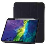 For iPad 10th Gen 10.9 2022 Deformation Transparent Acrylic Leather Tablet Case(Black)