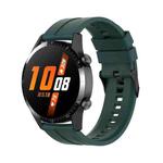 For Huawei Watch Buds 20mm Silicone Black Buckle Watch Band(Dark Green)