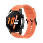 For Huawei Watch 3 Pro New 20mm Silicone Black Buckle Watch Band(Vitality Orange)