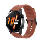 For Huawei Watch Buds 22mm Silicone Black Buckle Watch Band(Cabernet Orange)