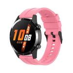 For Huawei Watch Buds 22mm Silicone Black Buckle Watch Band(Pink)