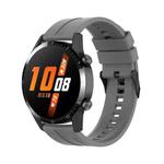 For Huawei Watch Buds 22mm Silicone Black Buckle Watch Band(Grey)