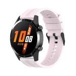 For Huawei Watch Buds 22mm Silicone Black Buckle Watch Band(Quicksand Pink)