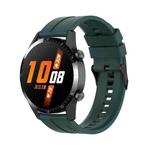 For Huawei Watch Buds 22mm Silicone Black Buckle Watch Band(Dark Green)