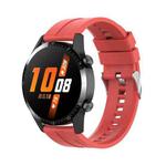 For Huawei Watch Buds / Watch 3 Pro New 20mm Silicone Silver Buckle Watch Band(Red)