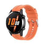 For Huawei Watch Buds / Watch 3 Pro New 20mm Silicone Silver Buckle Watch Band(Vitality Orange)