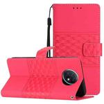 For Xiaomi Redmi Note 9 5G / Note 9T Diamond Embossed Skin Feel Leather Phone Case with Lanyard(Red)