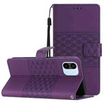 For Xiaomi Redmi A1 Diamond Embossed Skin Feel Leather Phone Case with Lanyard(Purple)