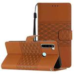 For Xiaomi Redmi Note 8T Diamond Embossed Skin Feel Leather Phone Case with Lanyard(Brown)