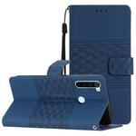 For Xiaomi Redmi Note 8T Diamond Embossed Skin Feel Leather Phone Case with Lanyard(Dark Blue)