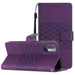 For Xiaomi Redmi Note 10 5G Diamond Embossed Skin Feel Leather Phone Case with Lanyard(Purple)