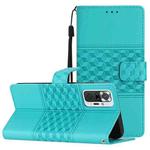 For Xiaomi Redmi Note 10 Pro / 10 Pro Max Diamond Embossed Skin Feel Leather Phone Case with Lanyard(Blue)