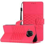 For Xiaomi Mi 10T Lite Diamond Embossed Skin Feel Leather Phone Case with Lanyard(Red)