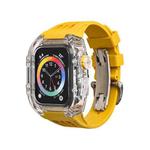 Fluorine Rubber Clear Watch Band Case For Apple Watch Series 8&7 45mm/SE 2&6&SE&5&4 44mm(Yellow)