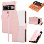 For Google Pixel 7 Pro 5G Litchi Texture Color Matching Leather Phone Case(Pink)