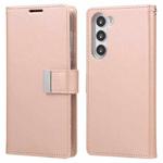 For Samsung Galaxy S23+ 5G GOOSPERY RICH DIARY Crazy Horse Texture Leather Phone Case(Rose Gold)