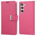 For Samsung Galaxy S23+ 5G GOOSPERY RICH DIARY Crazy Horse Texture Leather Phone Case(Rose Red)