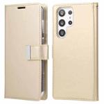 For Samsung Galaxy S23 Ultra 5G GOOSPERY RICH DIARY Crazy Horse Texture Leather Phone Case(Gold)