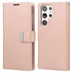 For Samsung Galaxy S23 Ultra 5G GOOSPERY RICH DIARY Crazy Horse Texture Leather Phone Case(Rose Gold)