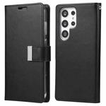 For Samsung Galaxy S23 Ultra 5G GOOSPERY RICH DIARY Crazy Horse Texture Leather Phone Case(Black)