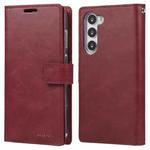 For Samsung Galaxy S23+ 5G GOOSPERY MANSOOR DIARY 9 Card Slots Leather Phone Case(Wine Red)