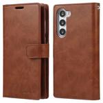 For Samsung Galaxy S23+ 5G GOOSPERY MANSOOR DIARY 9 Card Slots Leather Phone Case(Brown)