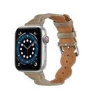 Genuine Leather Breathable Watch Band For Apple Watch Series 8&7 41mm / SE 2&6&SE&5&4 40mm / 3&2&1 38mm(Grey)