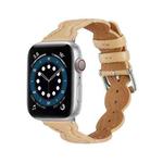 Genuine Leather Breathable Watch Band For Apple Watch Series 8&7 41mm / SE 2&6&SE&5&4 40mm / 3&2&1 38mm(Walnut Colour)