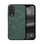 For Honor 80 Pro Skin Feel Magnetic Leather Back Phone Case(Green)