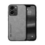 For Honor 80 SE Skin Feel Magnetic Leather Back Phone Case(Light Grey)