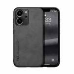 For Honor 80 SE Skin Feel Magnetic Leather Back Phone Case(Dark Grey)