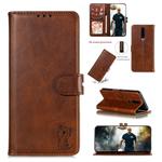 For Xiaomi Redmi K30 Embossed Happy Cat Pattern Horizontal Flip Leather Case with Holder & Card Slots & Wallet(Brown)