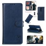 For OPPO A9 2020 Embossed Happy Cat Pattern Horizontal Flip Leather Case with Holder & Card Slots & Wallet(Blue)